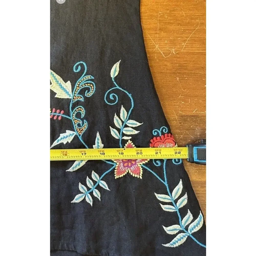 ANTHROPOLOGIE NWT Kyla Seo Small Linen Embroidered Lenni Tunic Blouse Boho - Picture 7 of 8